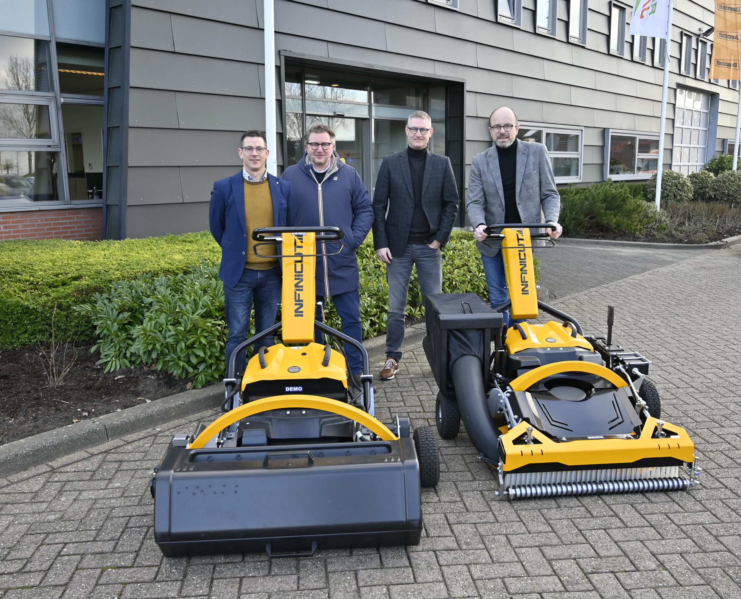 Pictured L to R: Jasper Zwarst (Turfcare Regional Sales Manager Netherland - North), Eric Laenen (Turfcare Regional Sales Manager - Belgium and Luxemburg), Laurens van Muijen (Turfcare Regional Sales Manager Netherland - South), Cees Wolters (Turfcare Sales Manager) 