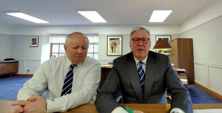 Steve Otto and Martin Slumbers of The R&A at today's media briefing