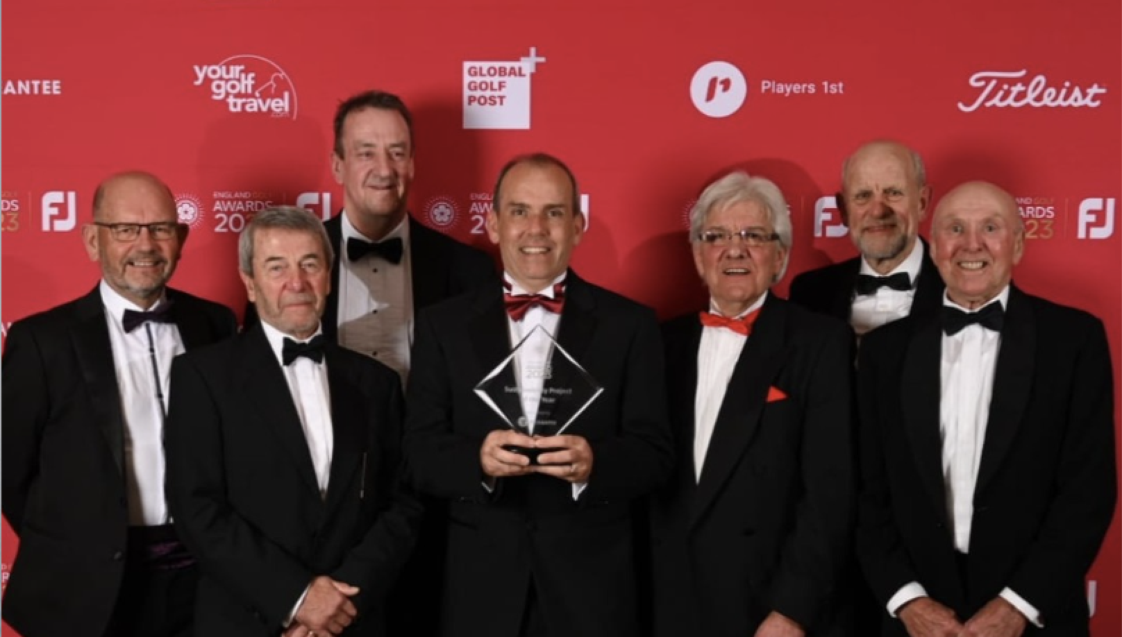 Bigbury Golf Club staff and volunteers receiving the Sustainability Project of the Year Award