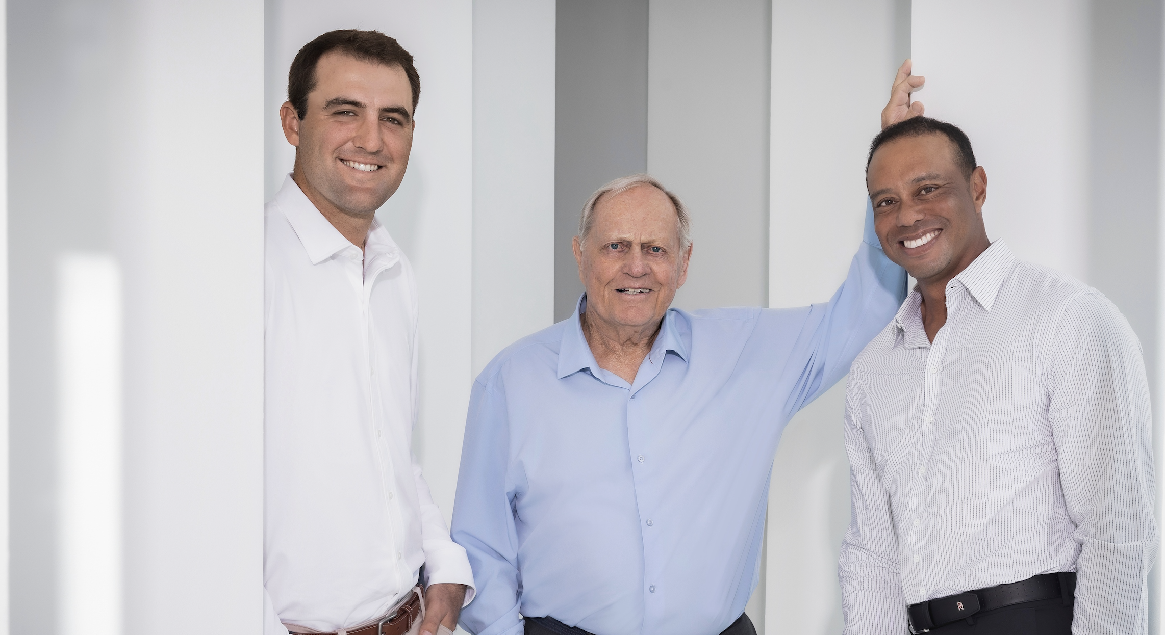 Rolex Testimonies and past Masters champions Scottie Scheffler, Jack Nicklaus and Tiger Woods