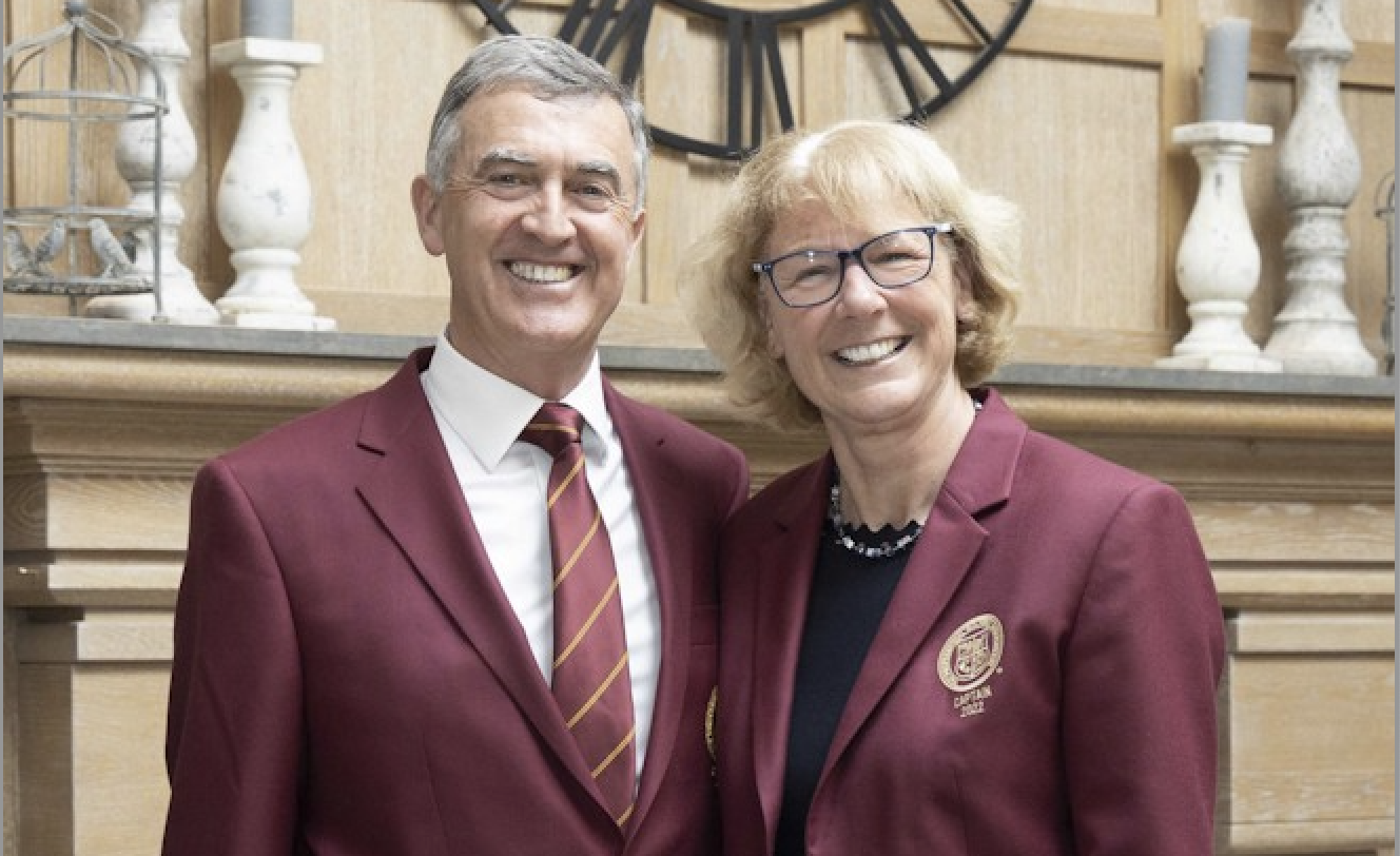 Incoming PGA Captain Tim Rouse with outgoing captain Sarah Bennett