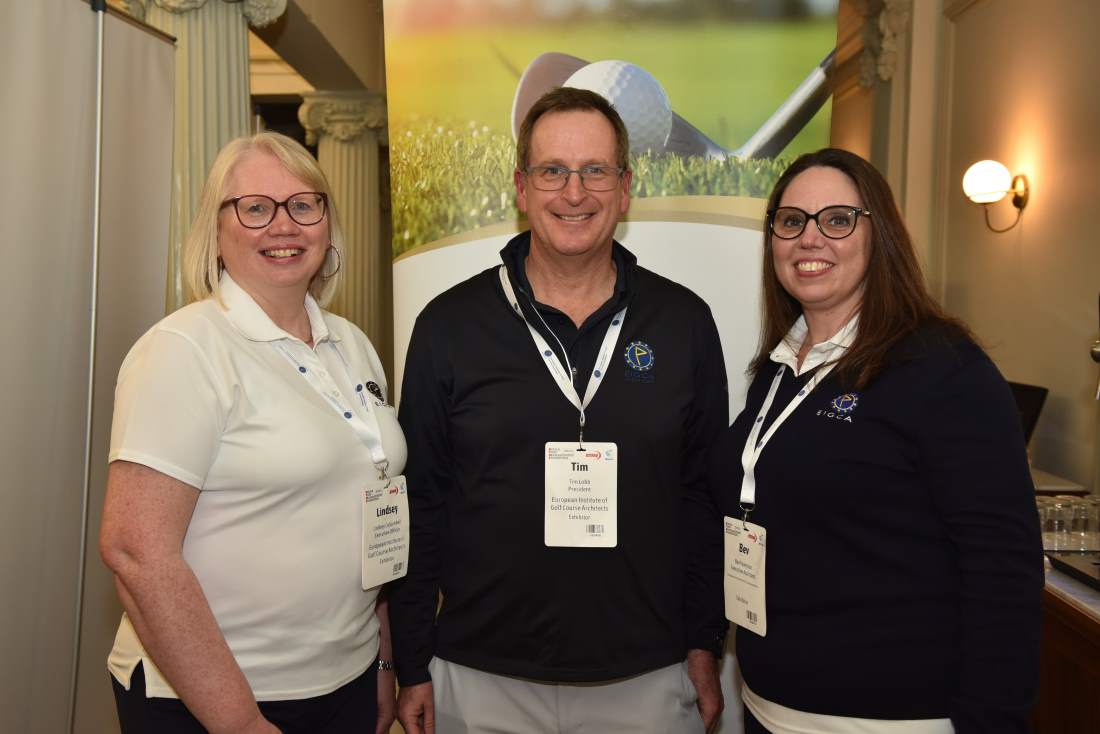 from left: Lindsey Collumbell, EIGCA Executive Officer - Tim Lobb, EIGCA President - Bev Paterson, EIGCA Executive Assistant