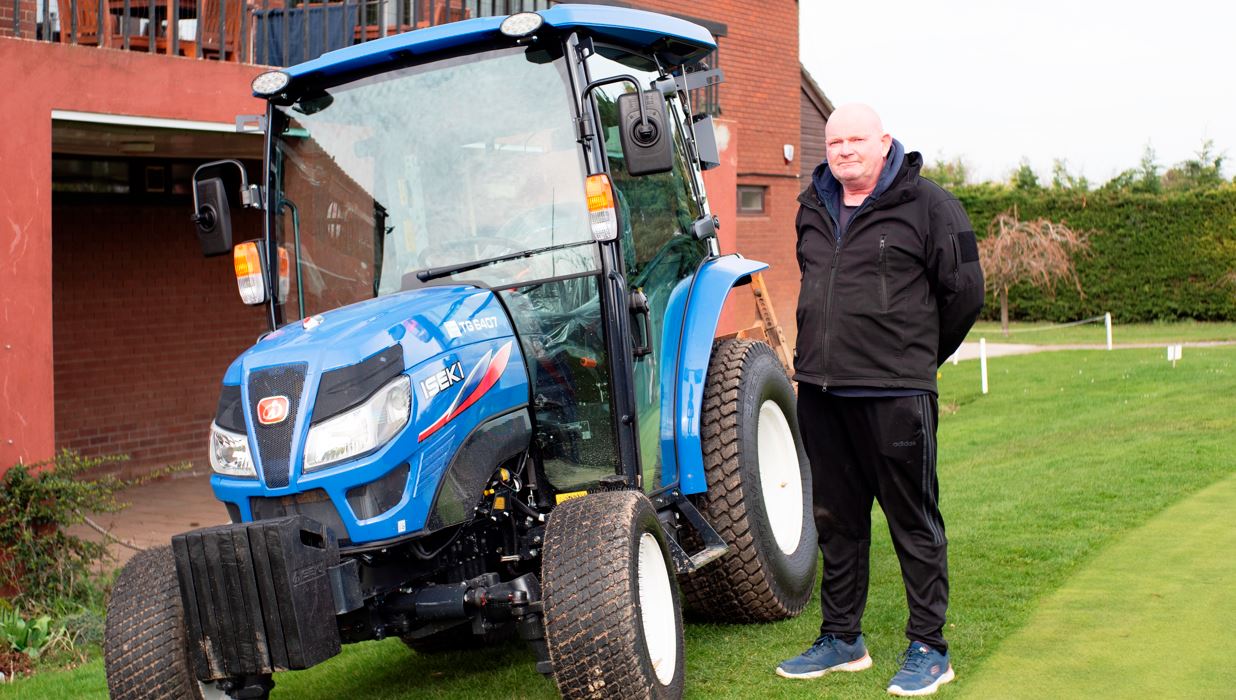 Tom Hooper, Course Manager at South Beds Golf Club in Luton, with the new ISEKI tractor