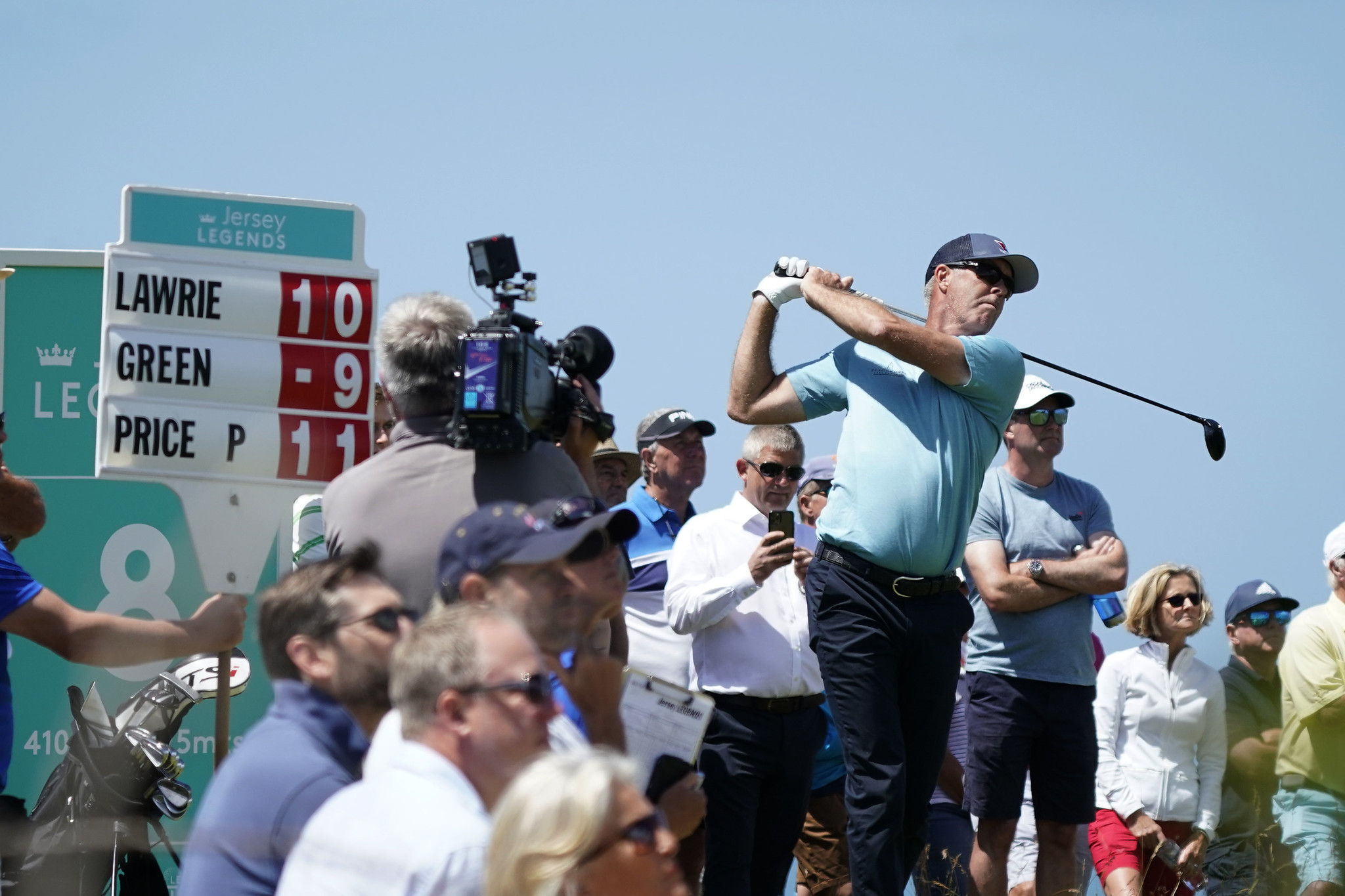 Last year's champion Richard Green in action at La Moye