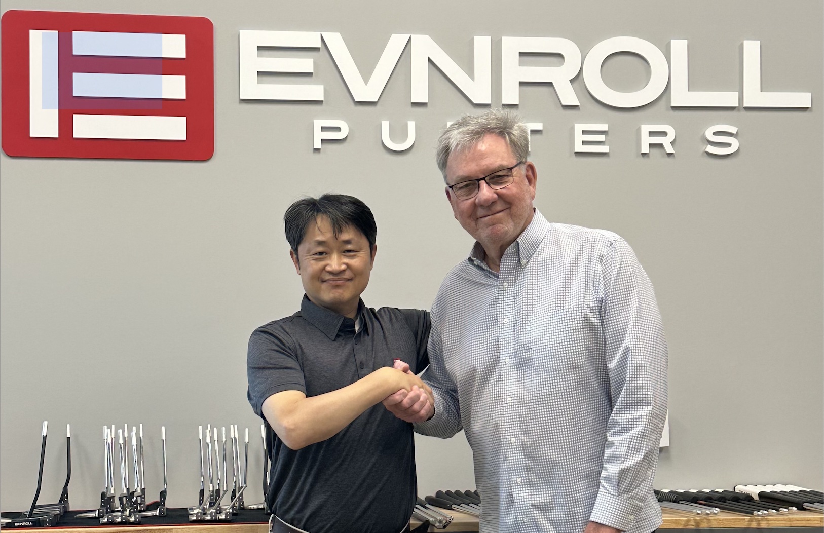Uneekor CEO  Jey Suk with Evnroll putters founder and CEO Guerin Rife