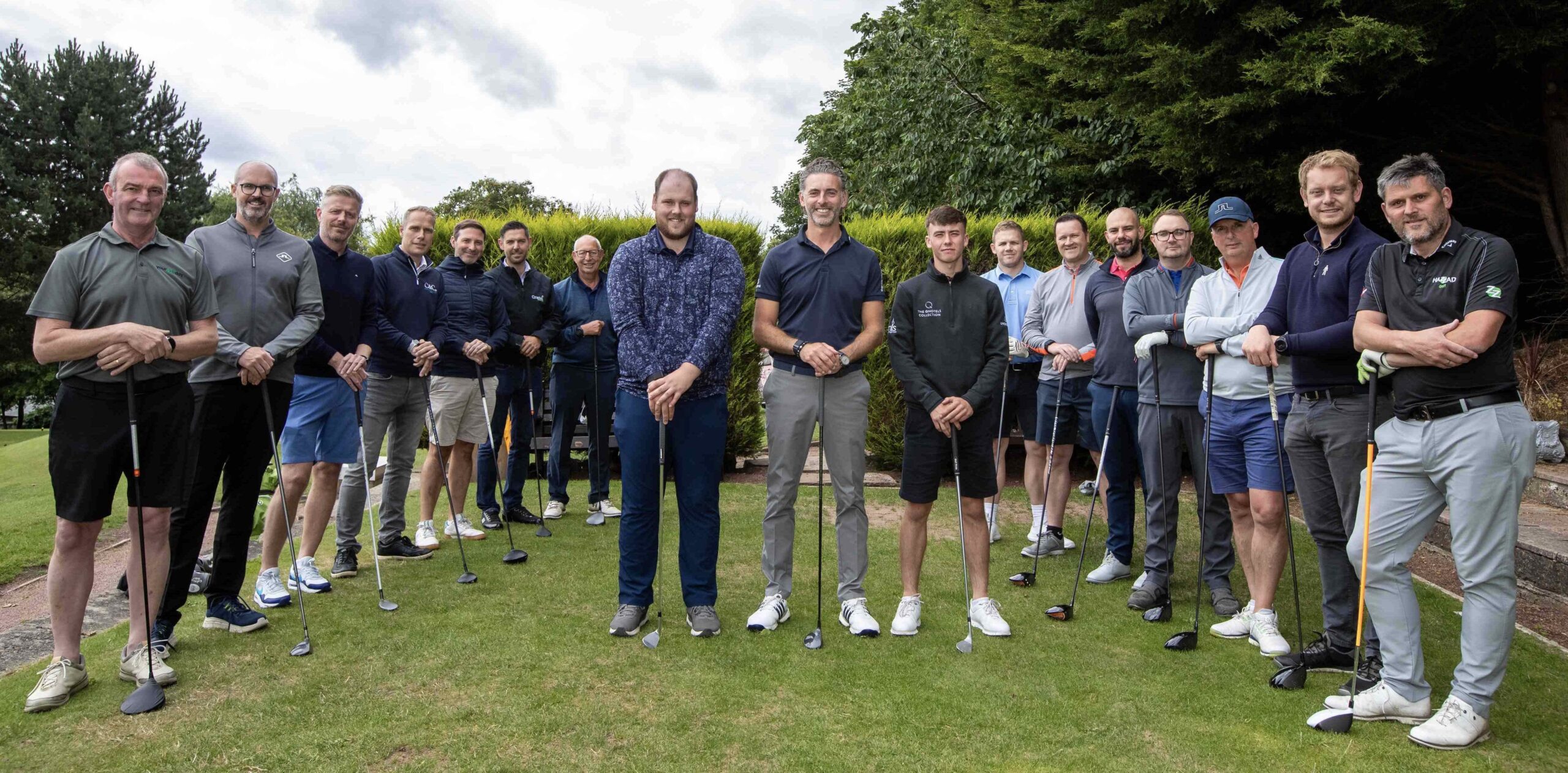 The launch of fthe Underpin Academy with sponsors,  plus (L-R centre) Jordan Clements, Underpin Sports founder Greg Robertson and Mckenzie Lewis 