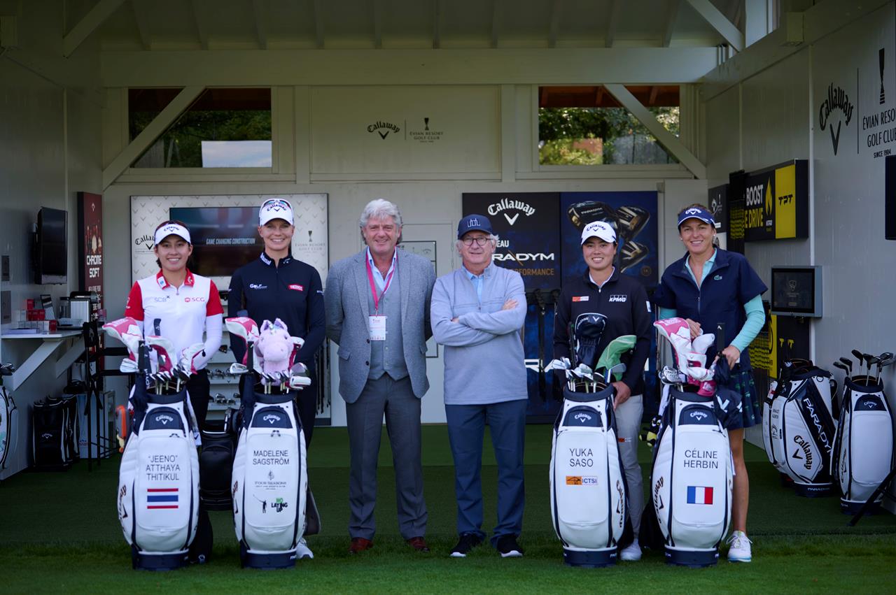 Neil Howie, President and Managing Director, Callaway EMEA with Callaway staff players at the Evian Resort