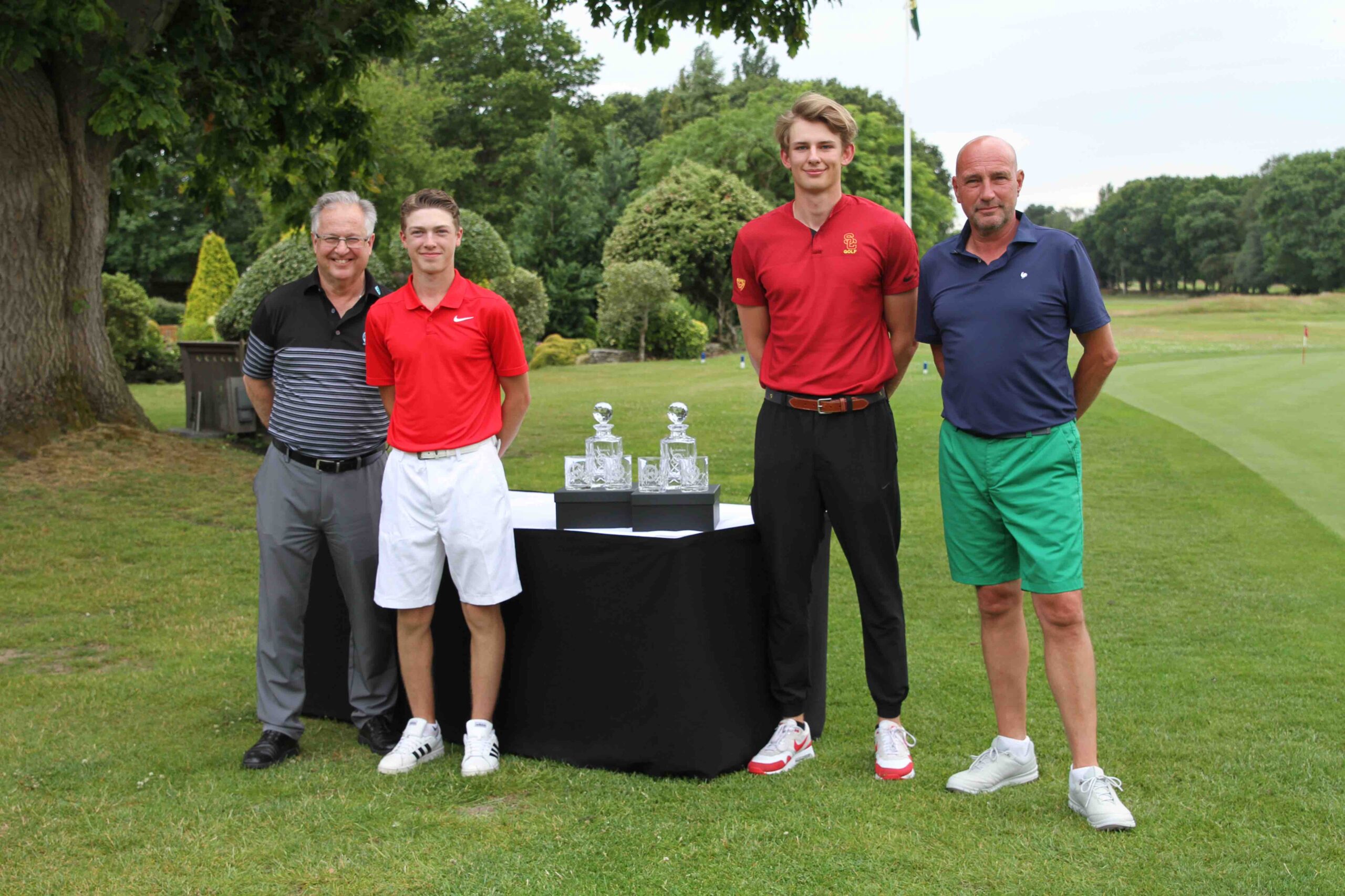 The Antlers winners Reggie Fear &amp; Rocky Chapman flanked by Competitions Manager Mike Smith &amp; Club Captain David Mather
