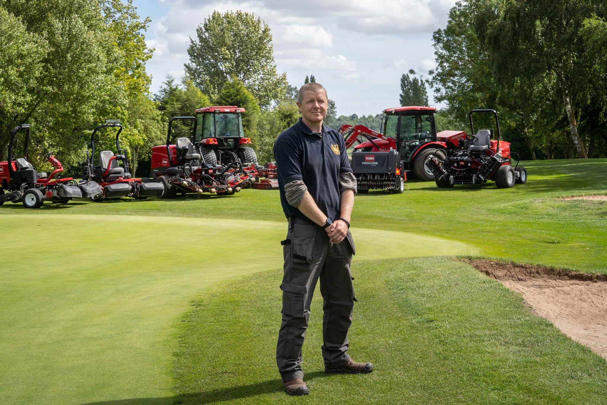 Mark Smith, head greenkeeper at Phoenix Sports and Leisure Club with new fleet of Toro machinery
 