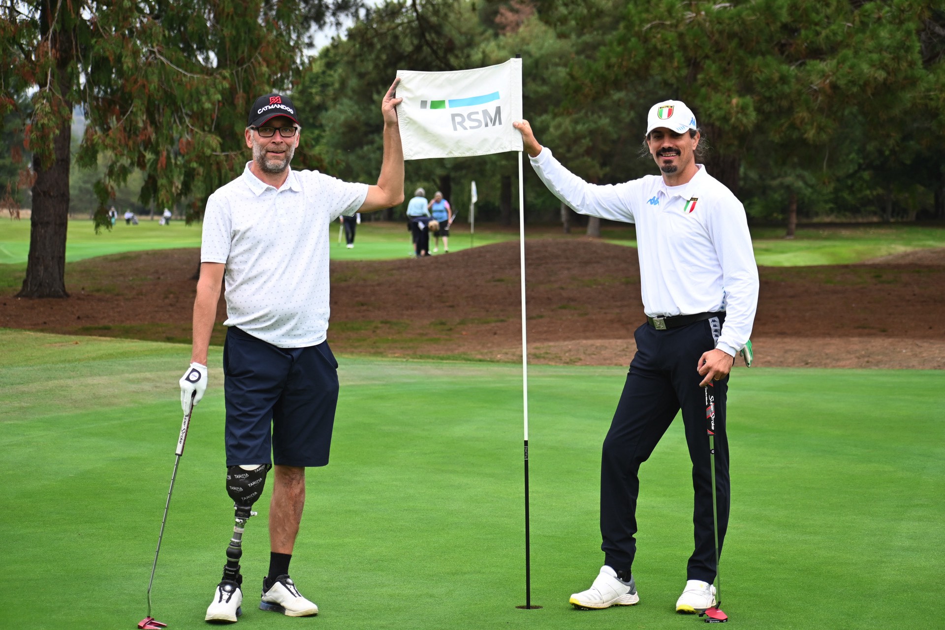 Tero Peltola, Finland (left), and Edoardo Biagi of Italy enjoy last year's RSM Play-offs at Stratford-on-Avon GC