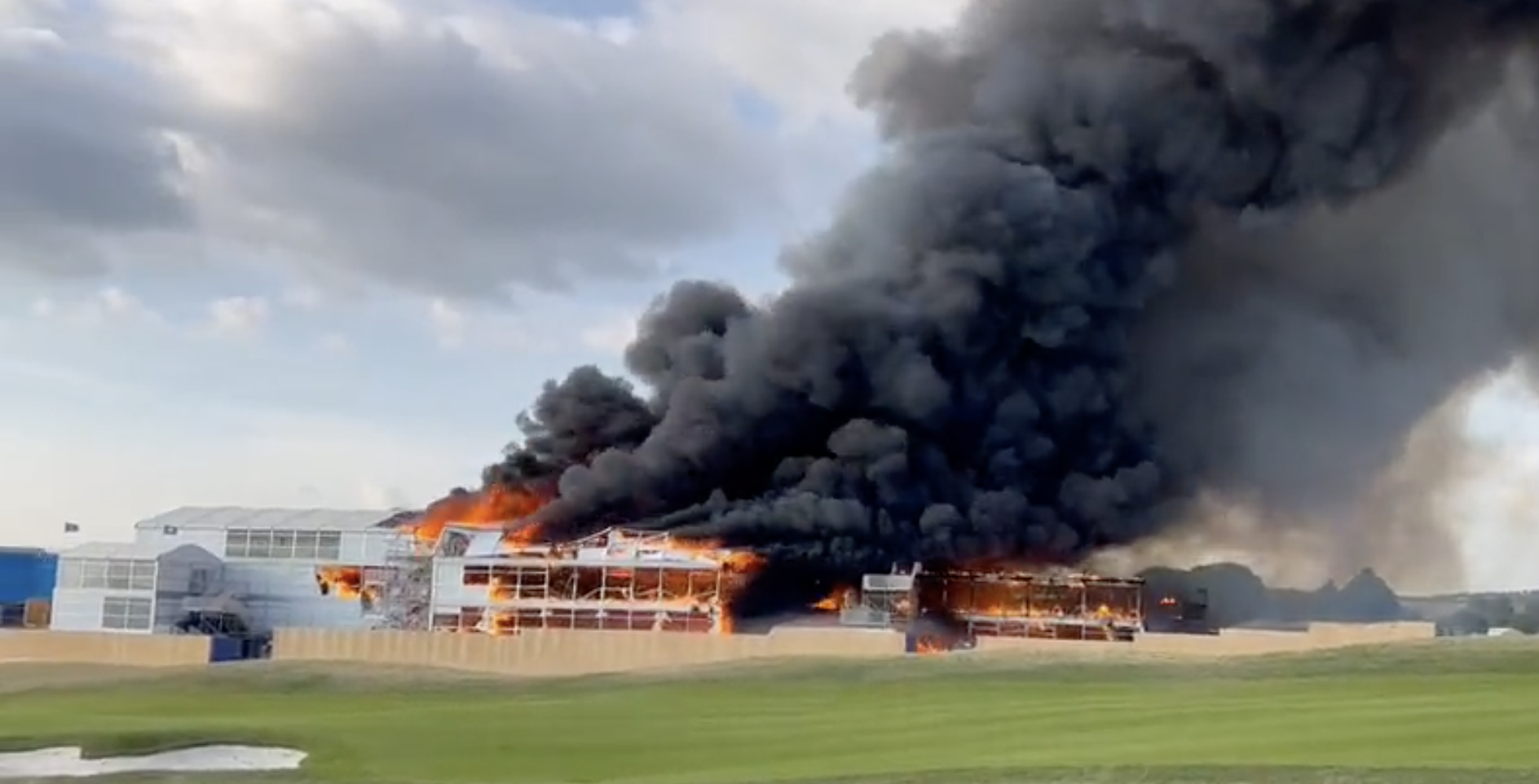 The blaze broke out in in a hospitality area between the first and 18th holes at Marco Simone G&amp;CC four days after the end of the Ryder Cup
