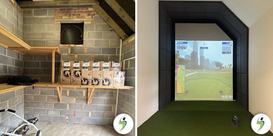Golf Swing Systems were able to transform a small store cupboard into a golf simulator room at Sherborne Golf Club