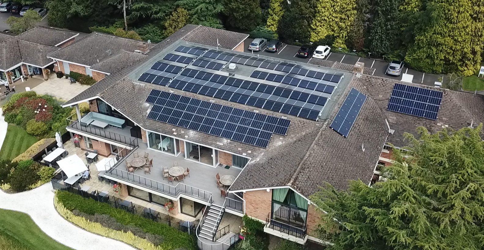 The clubhouse at Copt Heath has been fitted with solar panels