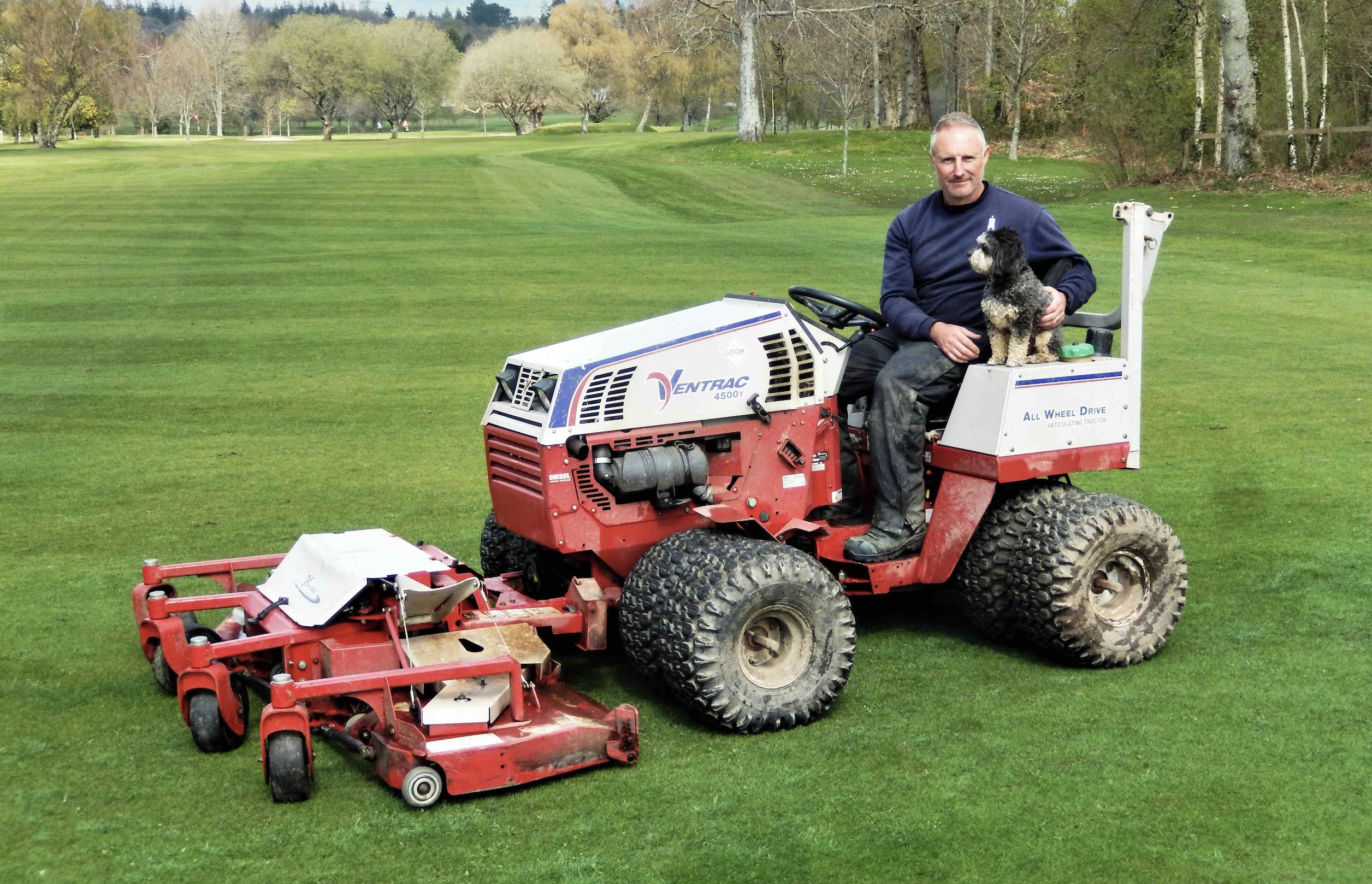 Stover GC's course manager Jason Brooks with the Ventrac 4500 tractor
