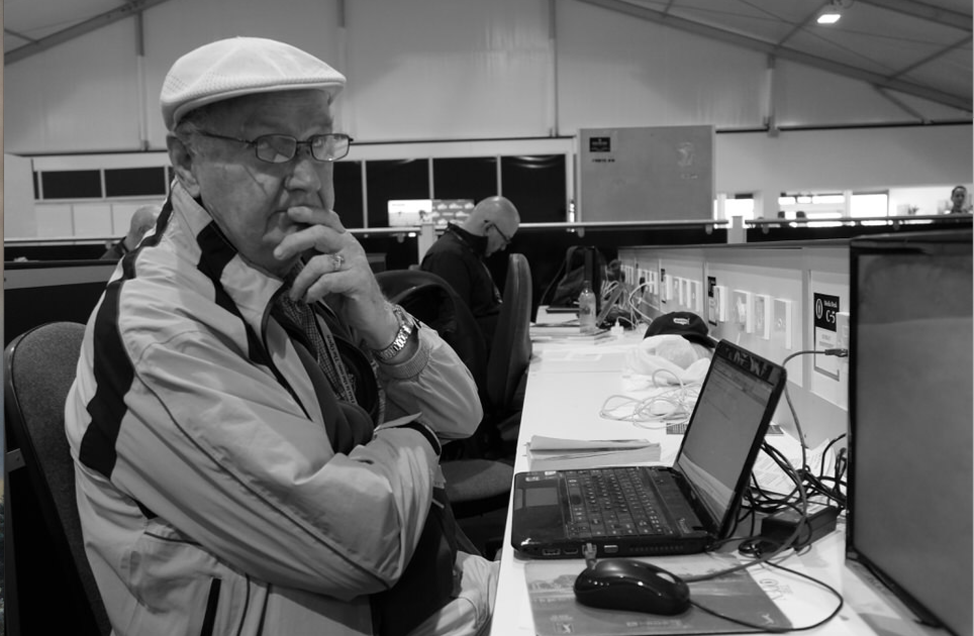 Dermot Gilleece pictured working at the Open Championship at Carnoustie in 2018