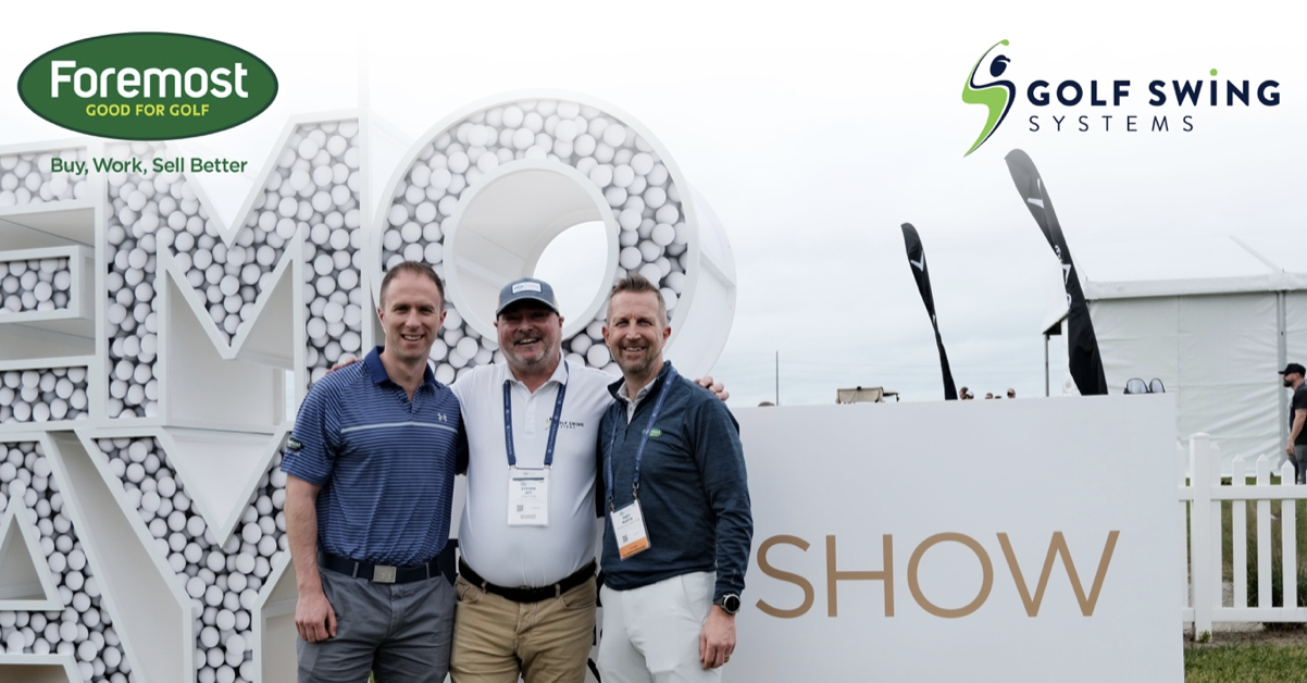 From left to right: Chris Glenday (Foremost Head of Supplier Partnerships), Steve Joy (Director, Golf Swing Systems), and Andy Martin (Managing Director, Foremost Golf)