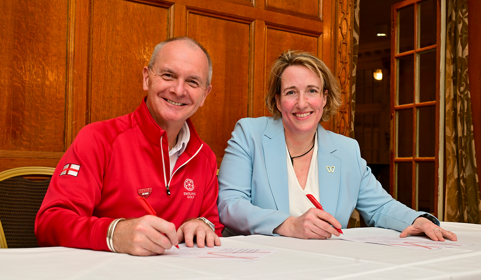 England Golf CEO, Jeremy Tomlinson and Secretary General of the IWG, Lisa O’Keefe