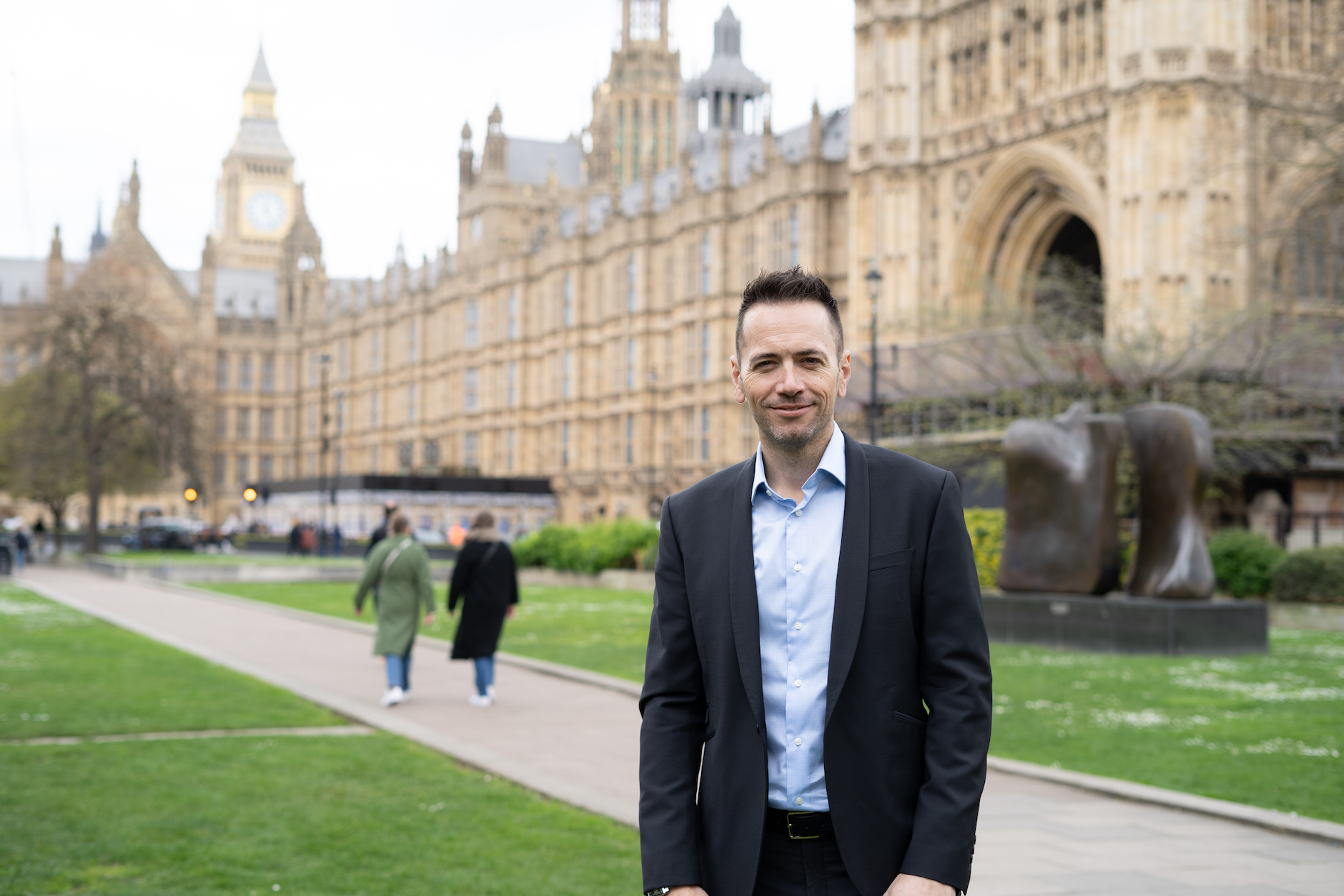 Golf Foundation President Nick Dougherty outside the House of Commons today