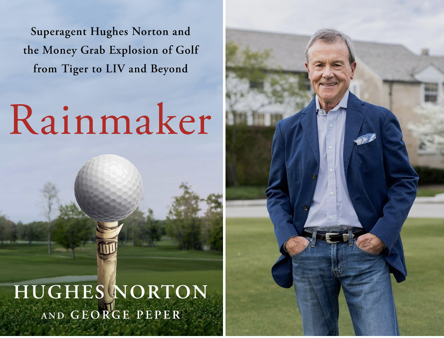 Hughes Norton with his book, Rainmaker, part of which documents his time running IMG's Golf Division