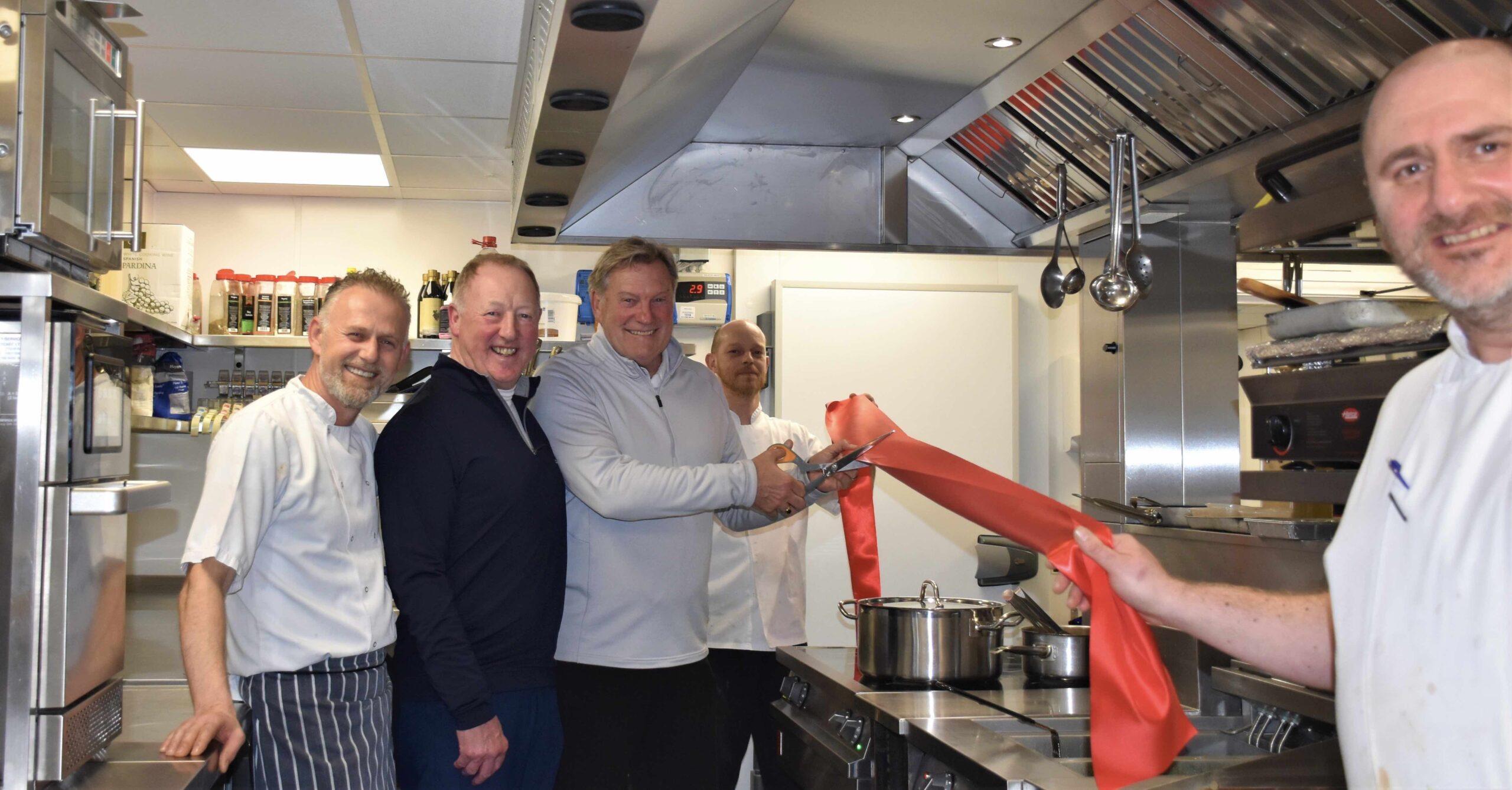 Glenn Hoddle was on hand to officially reopen the kitchen at Northampton County following a major renovation 