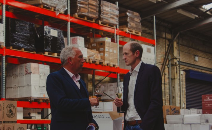 Niall Flanagan (left) with Dale Agar, CEO & Co Founder, of Wine&Earth