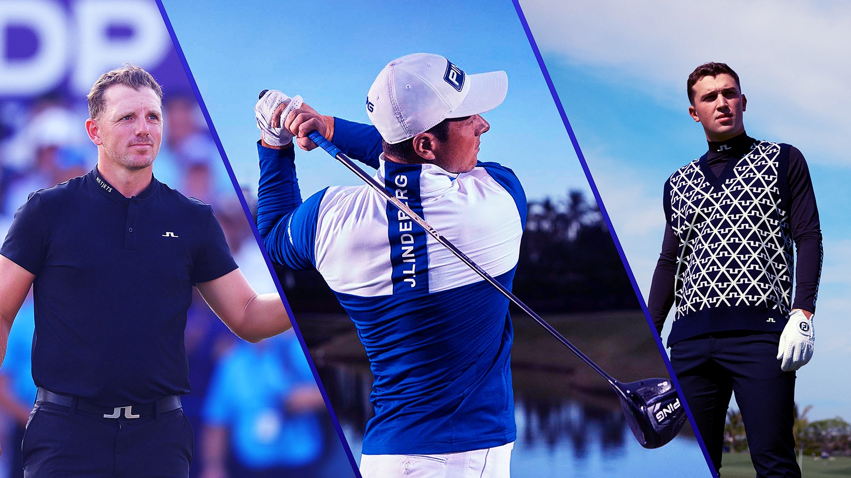 J.Lindeberg ambassadors Matt Wallace, Viktor Hovland and Todd Clements