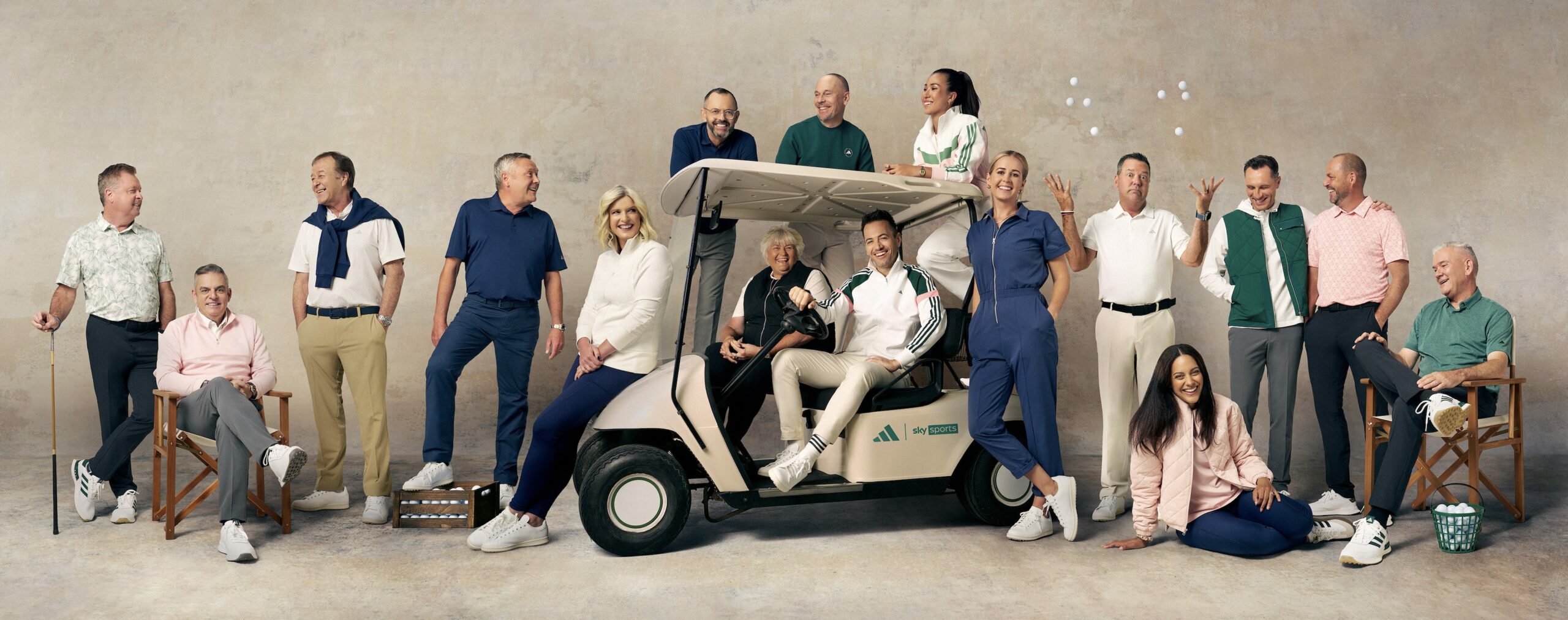 The Sky Sports Golf team kitted out in adidas apparel and footwear 