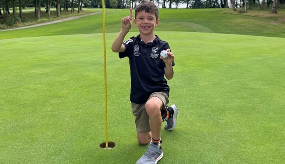 Seven-year-old Walter Hall at Ross on Wye GC