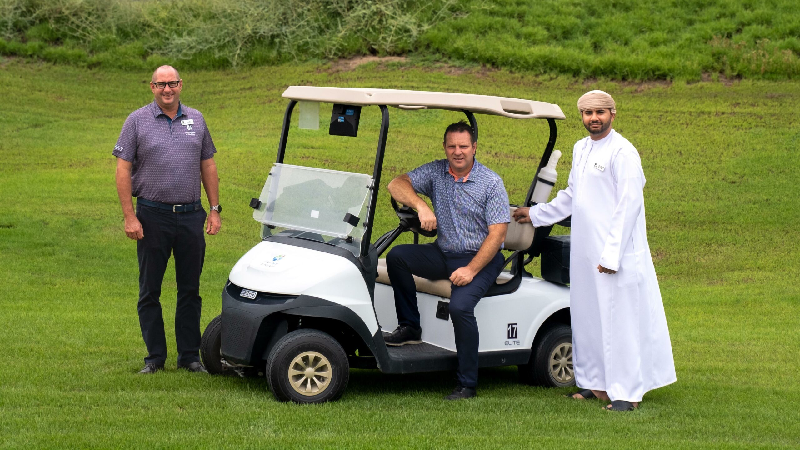 (l-r) Ryan Smith - Golf Operations Manager, Scott McCaw - General Manager,
and Mahmood Al Zadjali - Associate Manager of Sales and Marketing