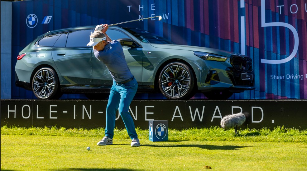 BMW i5 Touring with Luke Donald at the 2024 BMW International Open