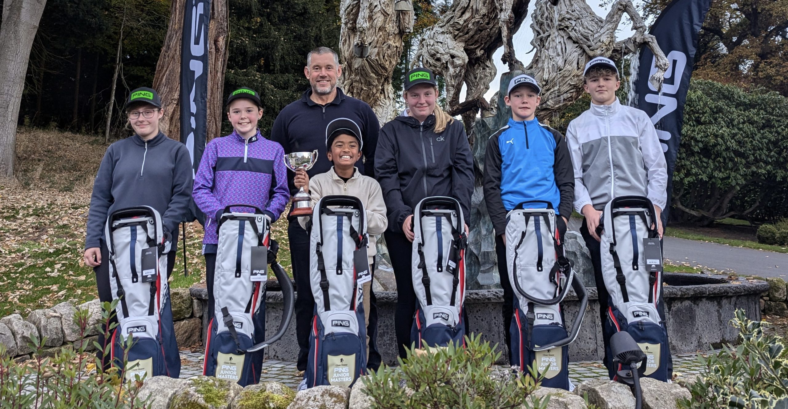 Lee Westwood was on hand to present the prizes to the age category winners of this year's PING Junior Masters Grand Final