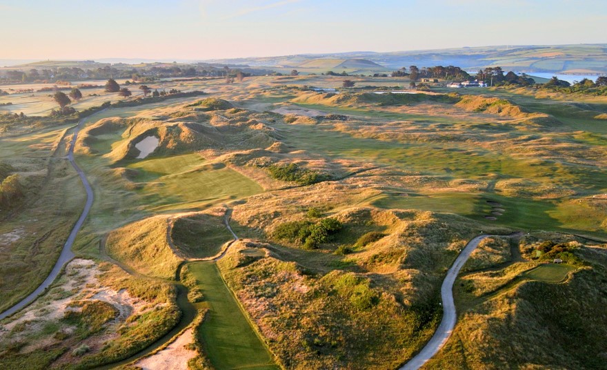 Aerial shot of the Church Course at St Enodoc Golf Club