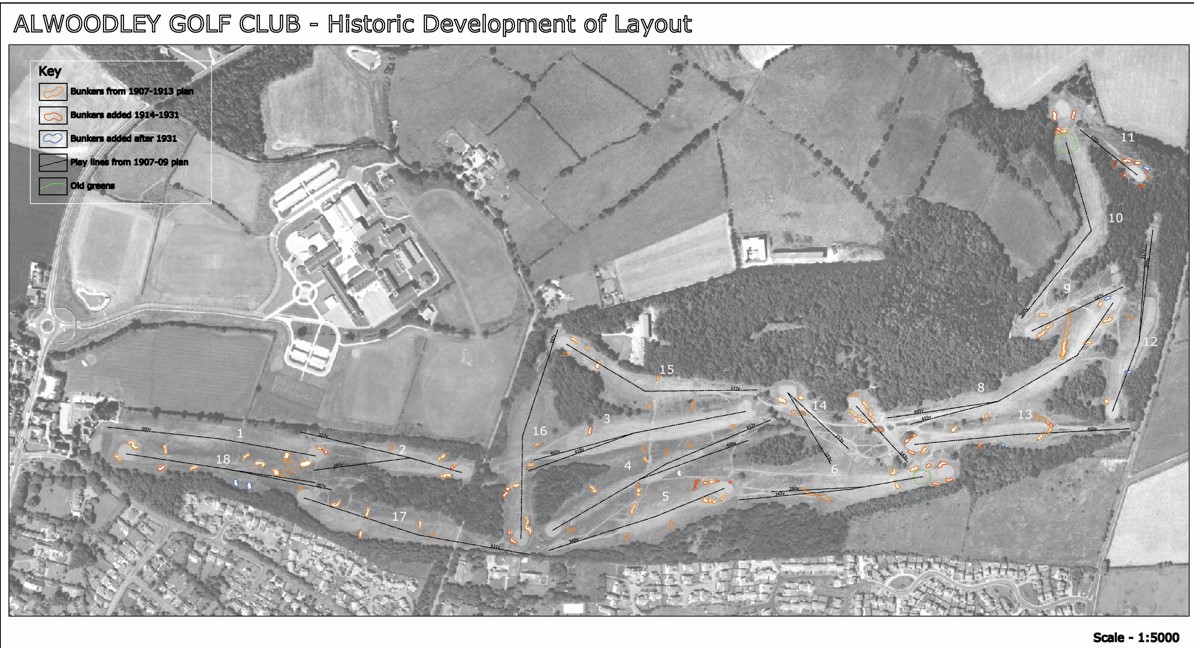 Use of historic aerial photo to map course changes