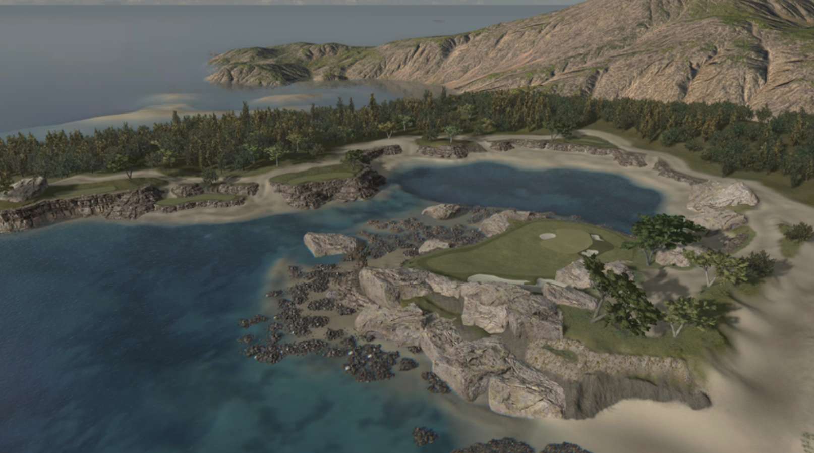Nicklaus Design's Cliffhanger hole is a testing par-3 played over water