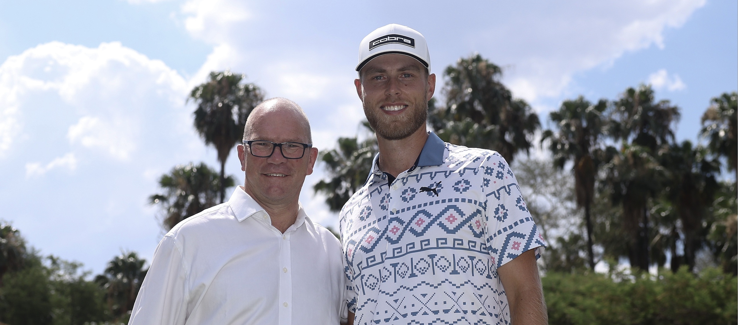 Jesper Svensson (right) with DP World Tour CEO Guy Kinnings