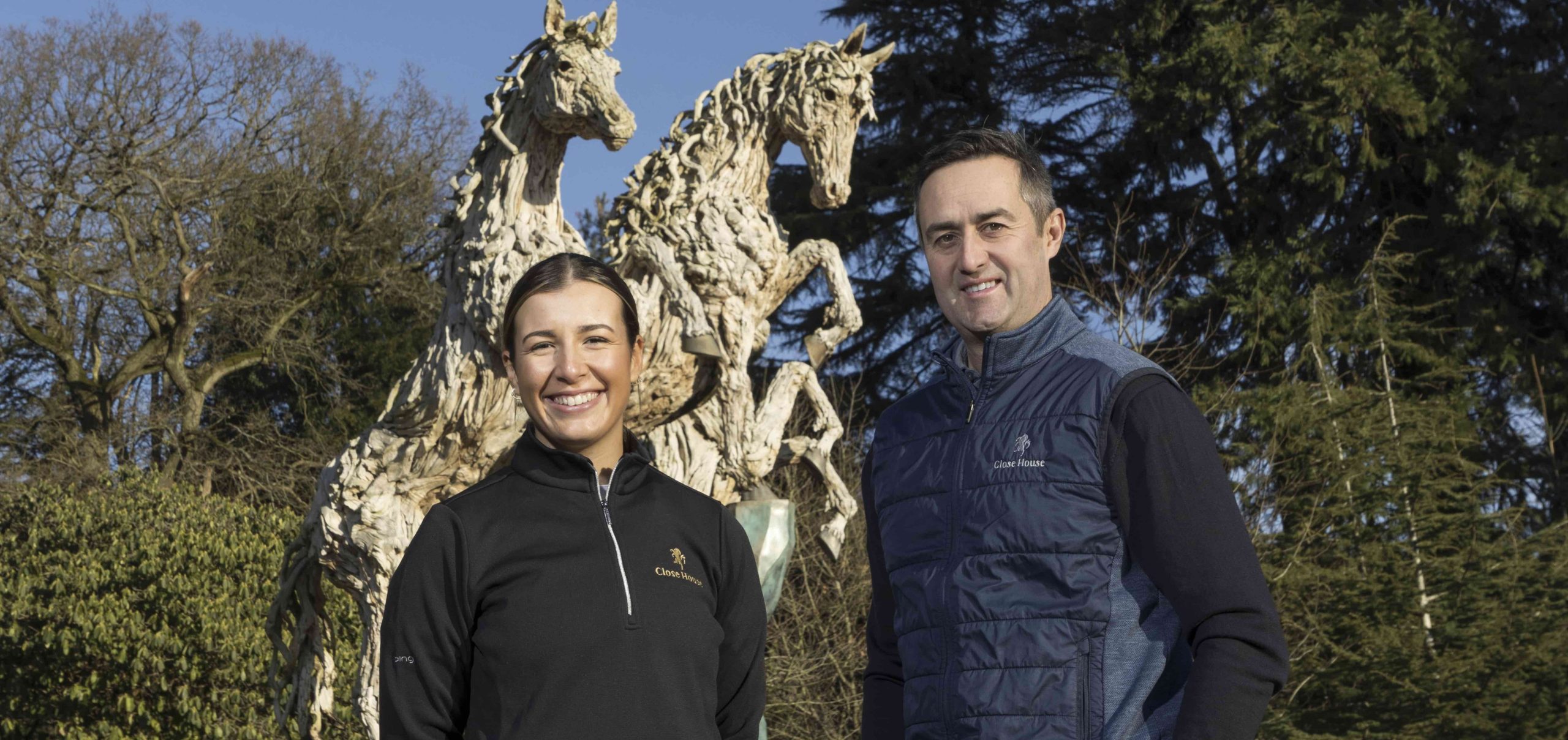 Jess Baker with Close House managing director Jonathan Lupton