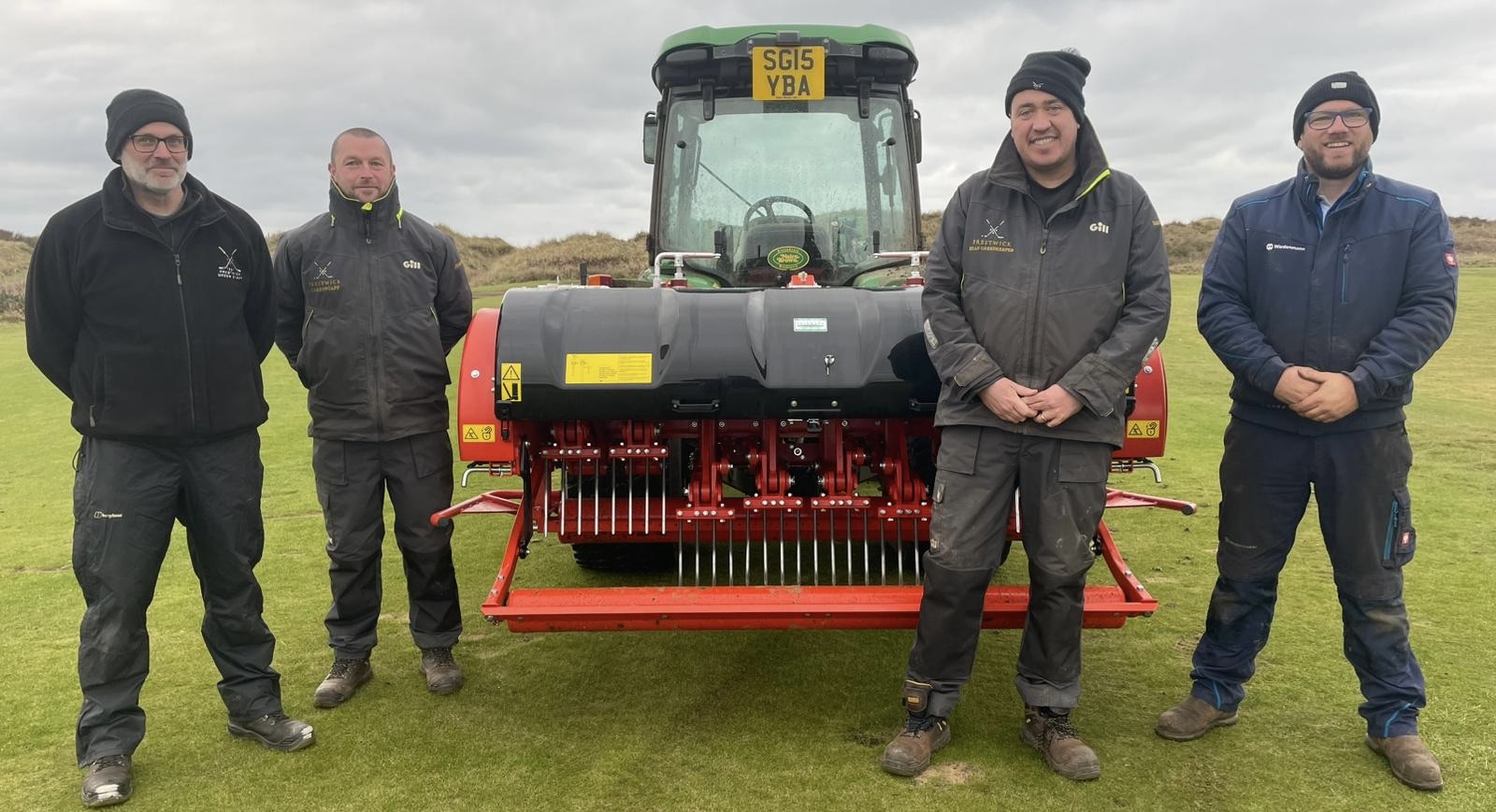(l-r) Prestwick greenkeepeing team of Colin Smith, John Anderson and Dave Edmondson, with Wiedenmann UK’s Andy Kerr