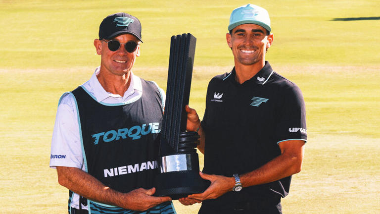 Finishing at 13 under after an incredible final round 65, Joaquin Niemann took the top spot