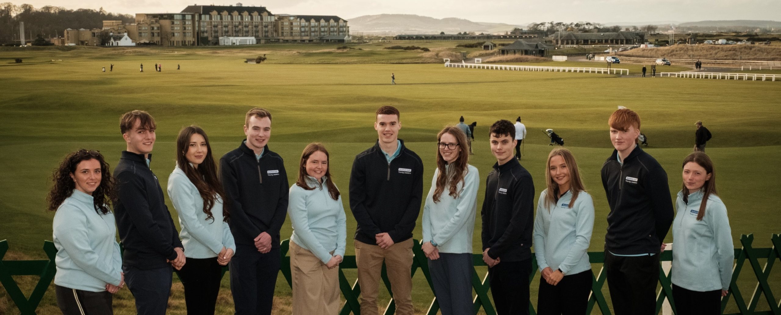 Members of Scottish Golf's inaugural Young Leaders Programme (L-R): 
Cristiana Capaldi, Jakob Dalland, Erin Wilson, Calum Stockton, Jasmine Riordan, Cameron Kpedekpo, Emma Jane Fraser, Keir Samson, Elise McQueen, Rory Abercrombie and Erin Huskie
