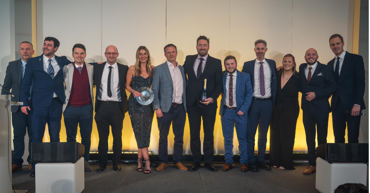 The team from The Grove, winners of Ultimate Golf Resort Award, alongside  Will Hewitt (59club UK) Richard Clements (Pacesetter Technology) and event host Dan Walker