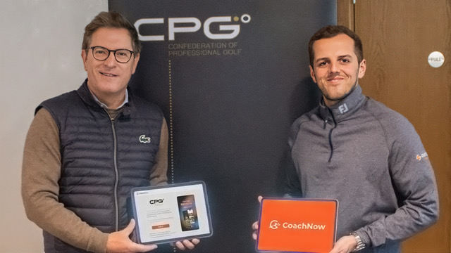 [L-R] CPG Chief Executive Ian Randell, with Tom Bentley, Head of Marketing for Golf Genius International
