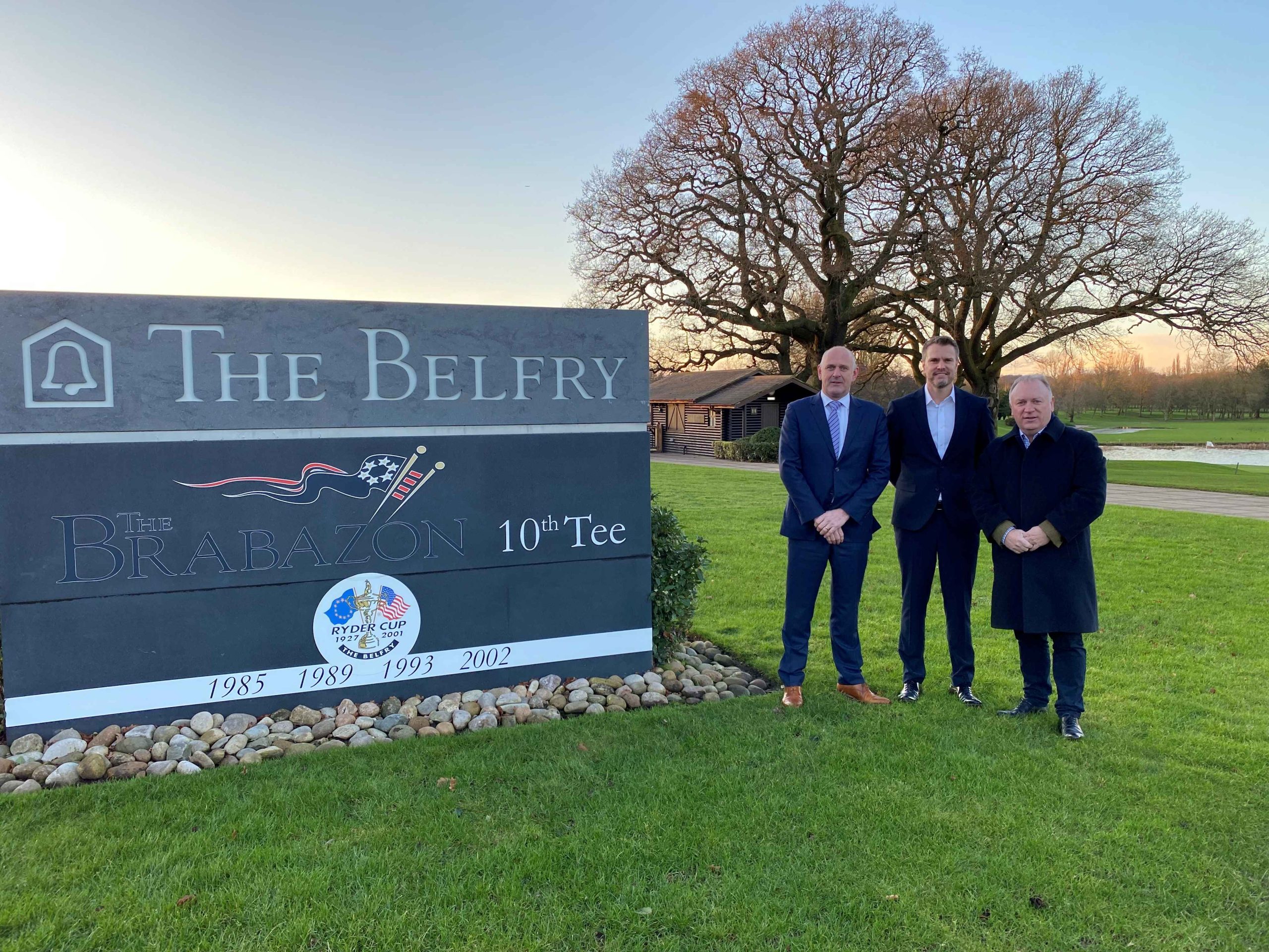 Eddie Campion, Managing Director Elliott Group, UK and Noel Elliott, CEO Elliott Group, UK with Chris Eigelaar, Resort Director at The Belfry 