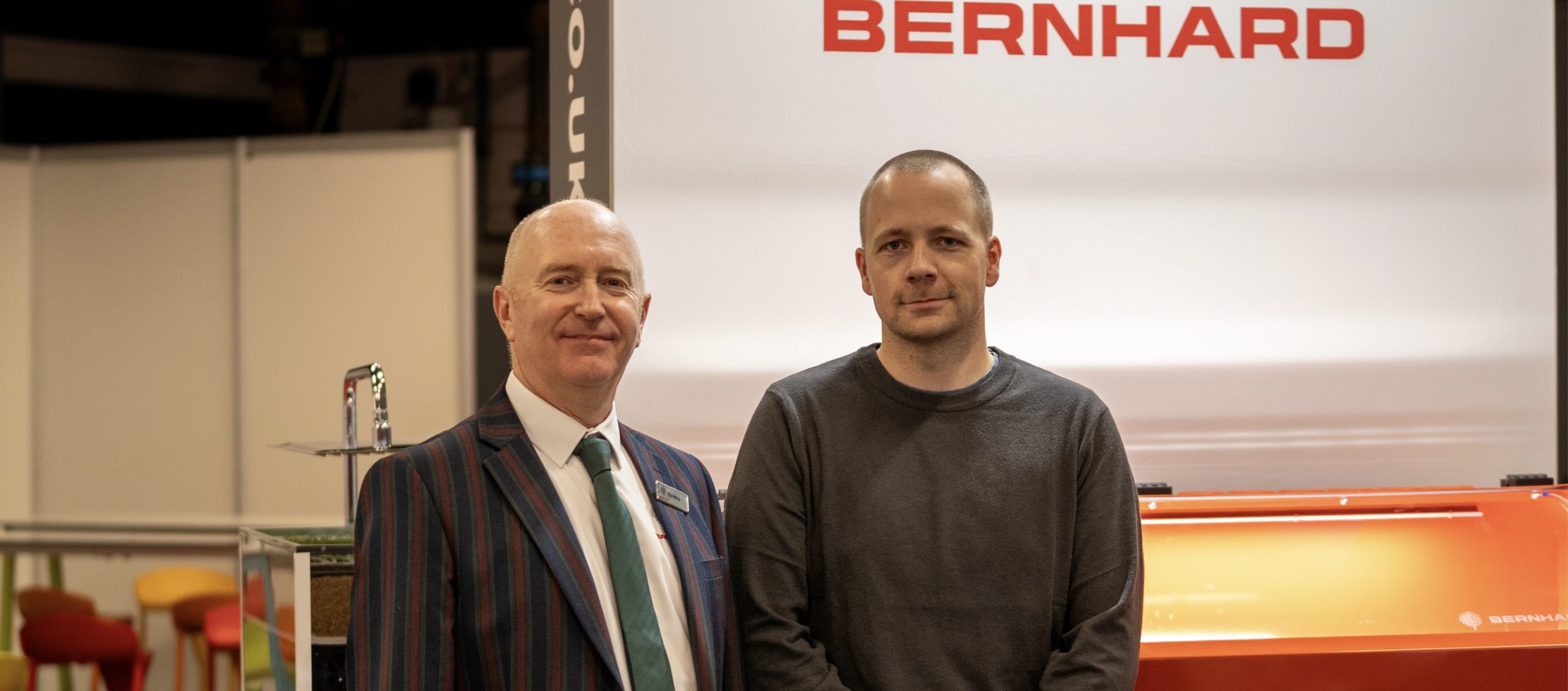 Paul Wilcox, European Territory Manager for Bernhard Company, and Frode Tjelta, Managing Director of Tveit Park