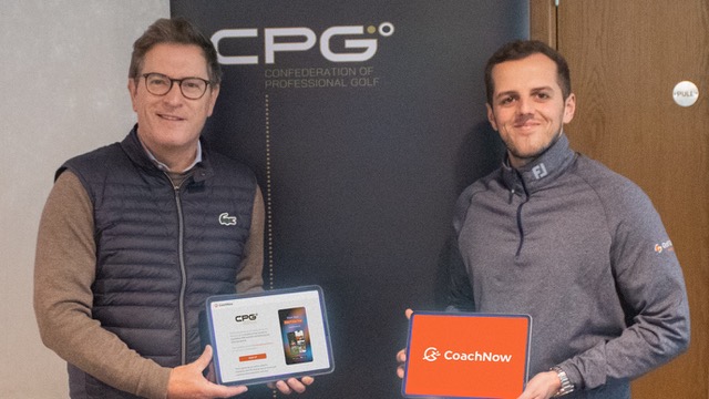 [L-R] CPG Chief Executive Ian Randell with Tom Bentley, Head of Marketing for Golf Genius International