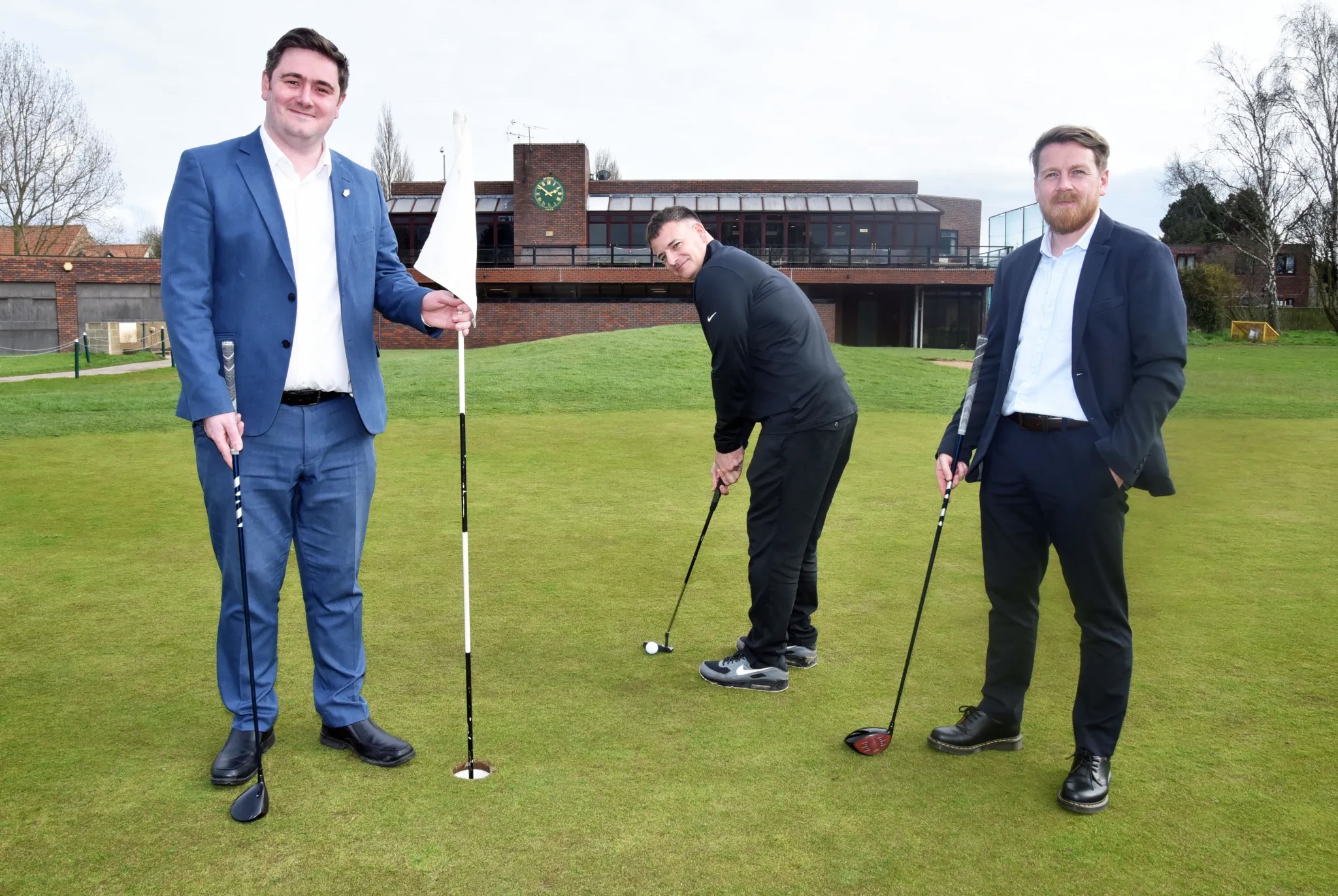 Middlesbrough Mayor Chris Cooke, Link Golf UK Director Andrew Terry and Cllr Theo Furness, Middlesbrough Council’s Executive member for Development