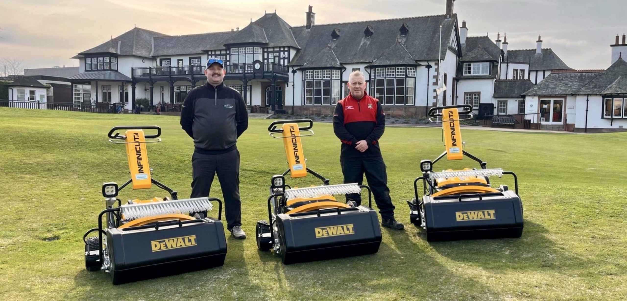 (l-r) Fairways GM Area Sales Manager Hayden Laing with Chris Yeaman, course manager of The Royal Burgess Golfing Society