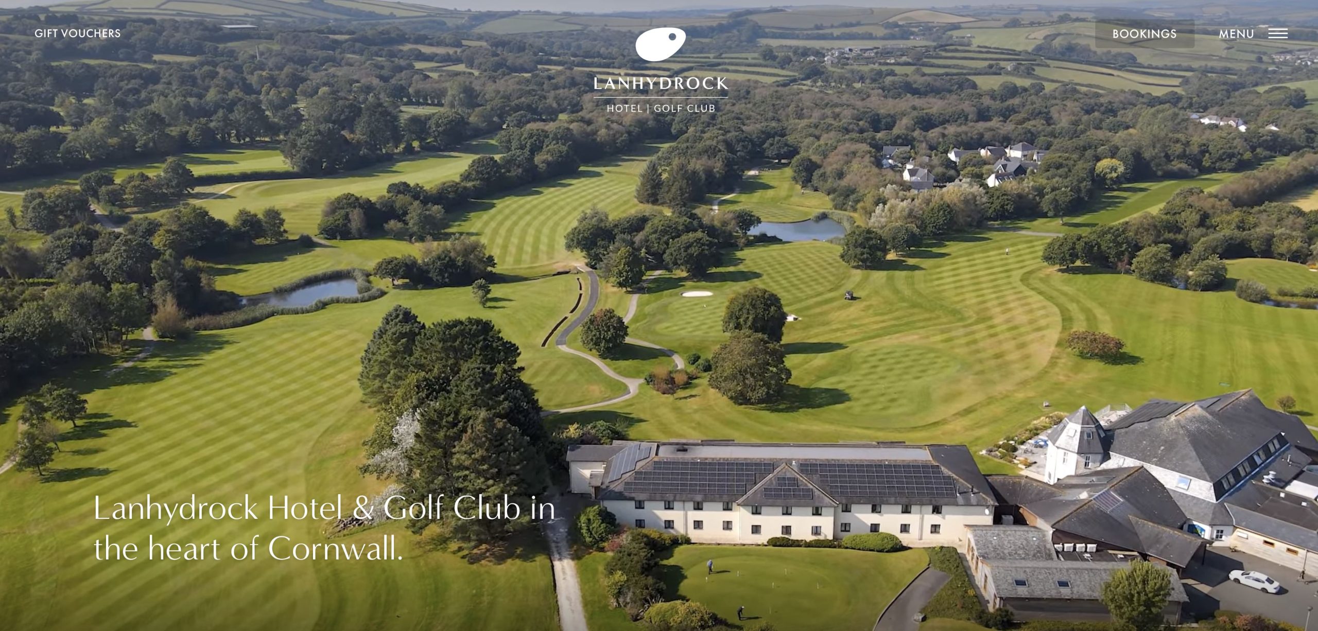 A screengrab from Lanhydrock's new-look website