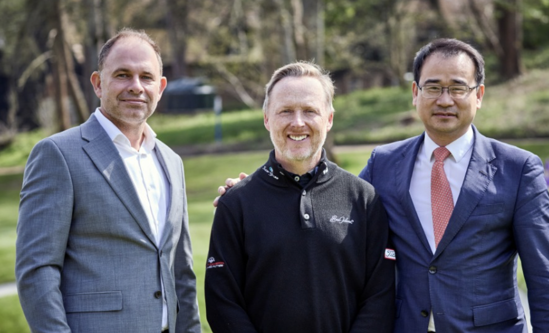 Brocket Hall General Manger Lee Williams, Phil Kenyon, and Brocket Hall Estate chairman Joe Zhou