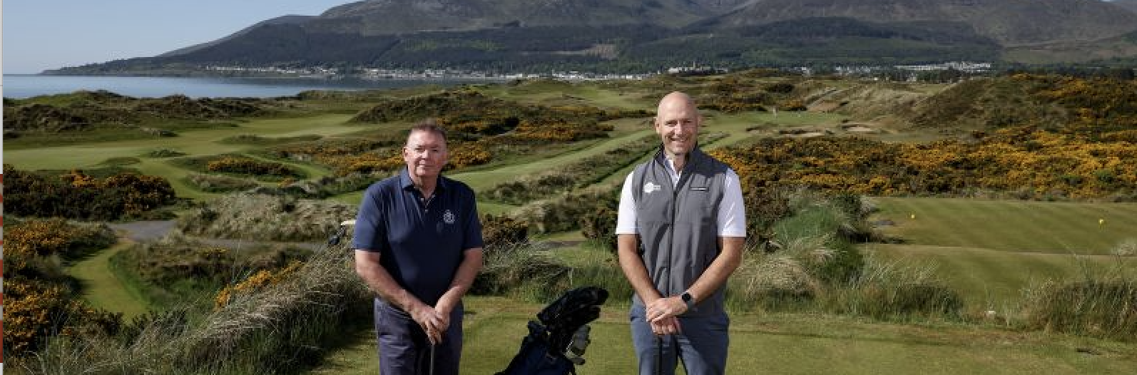 (L-R) Bill Donald, General Manager of Royal County Down Golf Club pictured with George Diamondis, Golf Marketing Manager at Tourism Northern Ireland