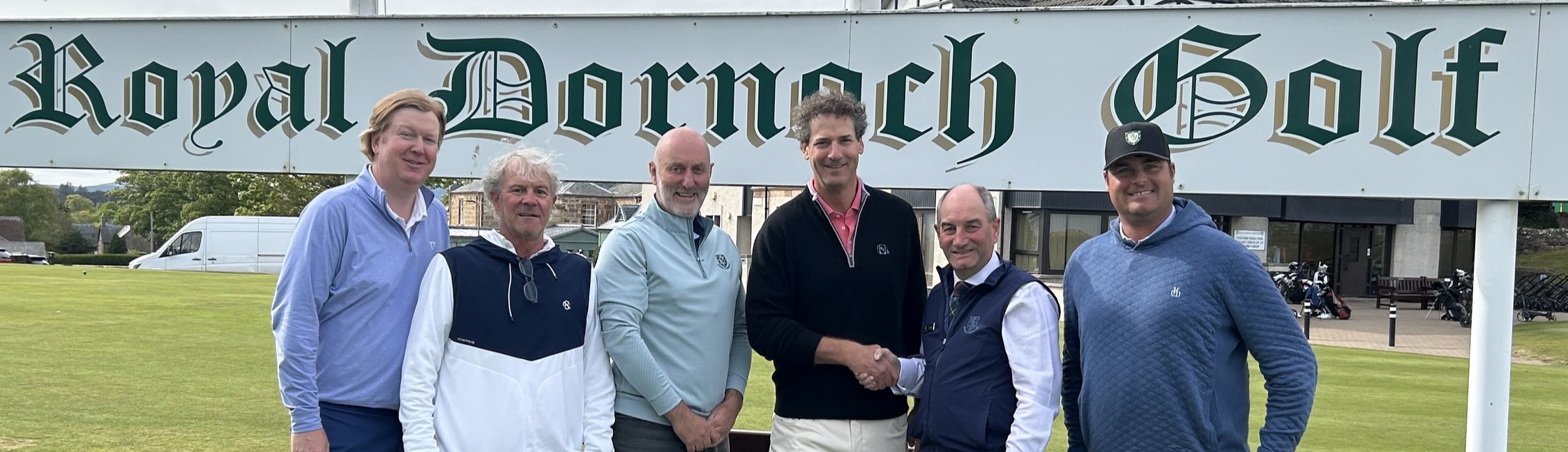 (l-r) Mark Allan, Tad King, club captain Gary Bethune, Rob Collins, club manager Neil Hampton and Trevor Dormer